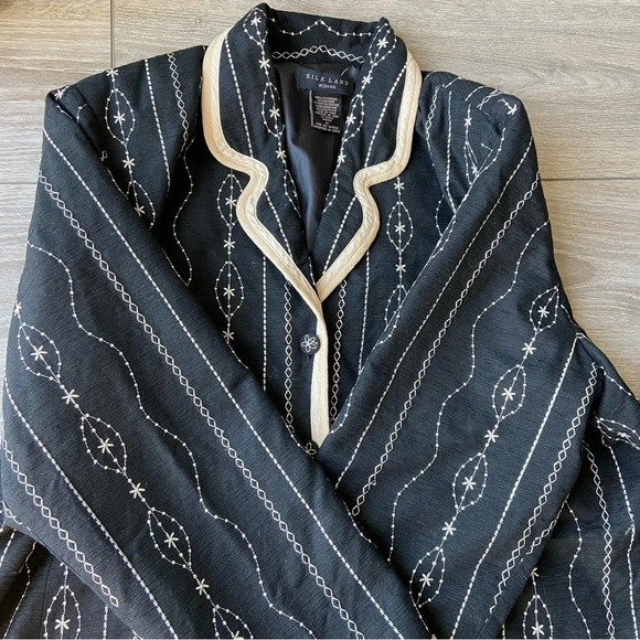Silk Land  Embroidery Silk Blend Blazer - Picture 8 of 14